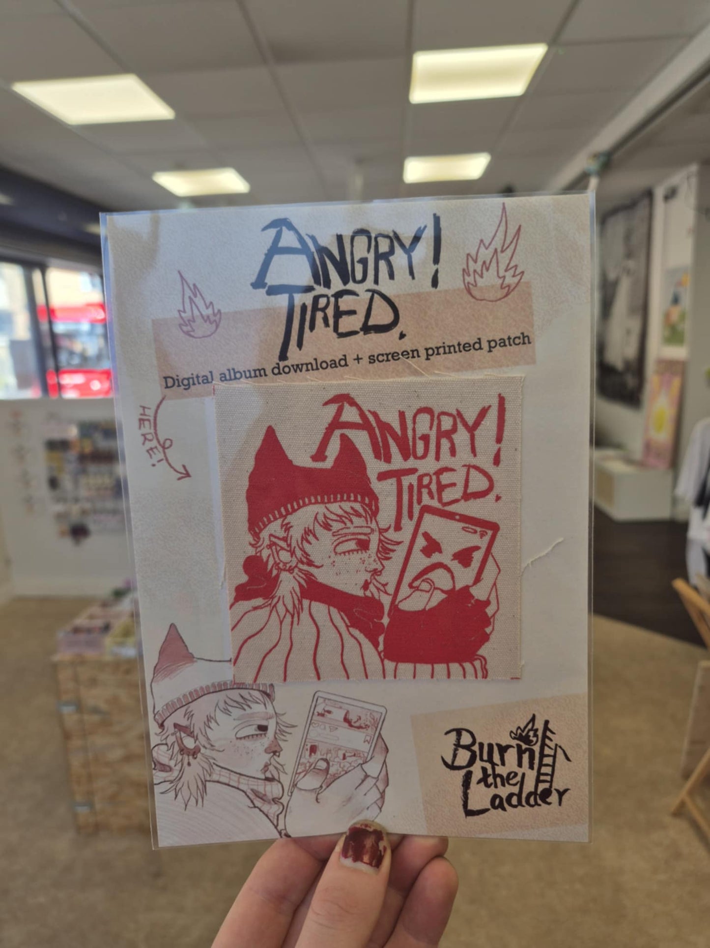 Angry, Tired! Patch and album by Burn The Ladder