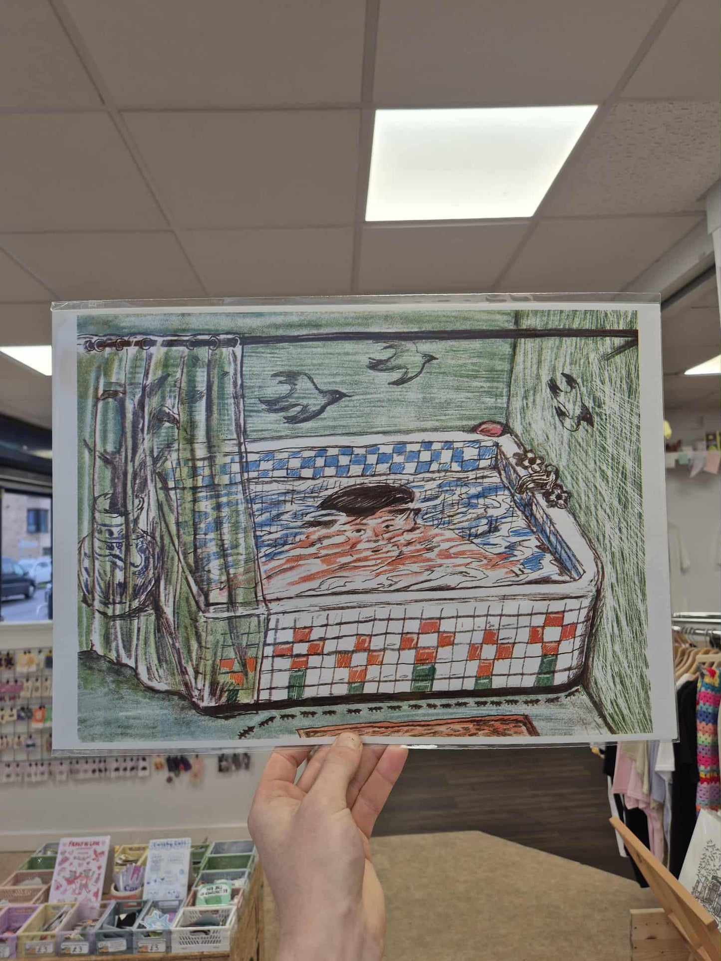 Bathroom A3 Print by David Huang/Jumbo Press