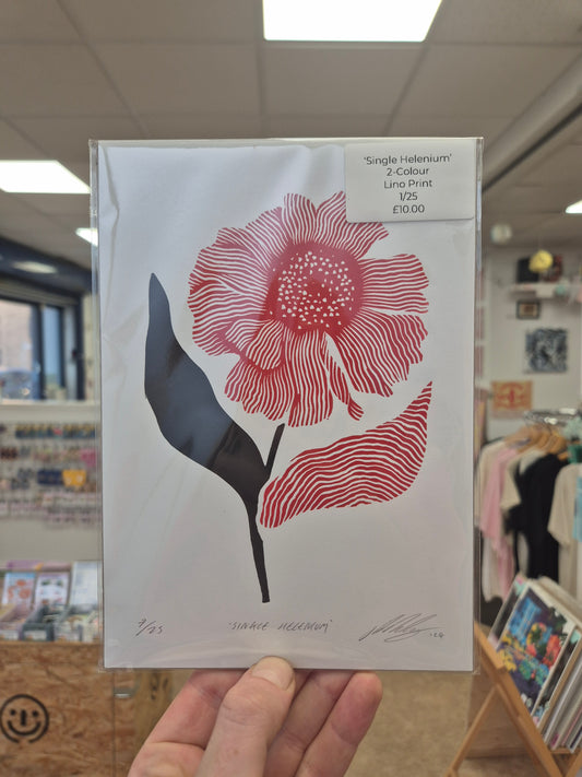 Single Helenium Lino Print by Jamie Richards